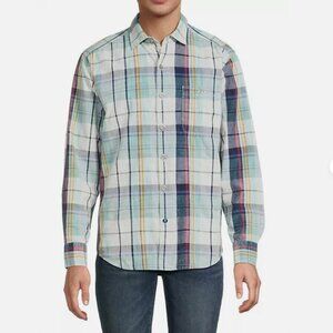 Tommy Bahama Mens Tortola Sunwash Check Long-Sleeve Shirt Azul Mar 3XL
